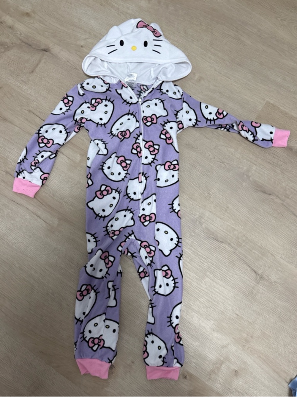 Hello Kitty Lavender and Pink Hooded One-Piece Footie